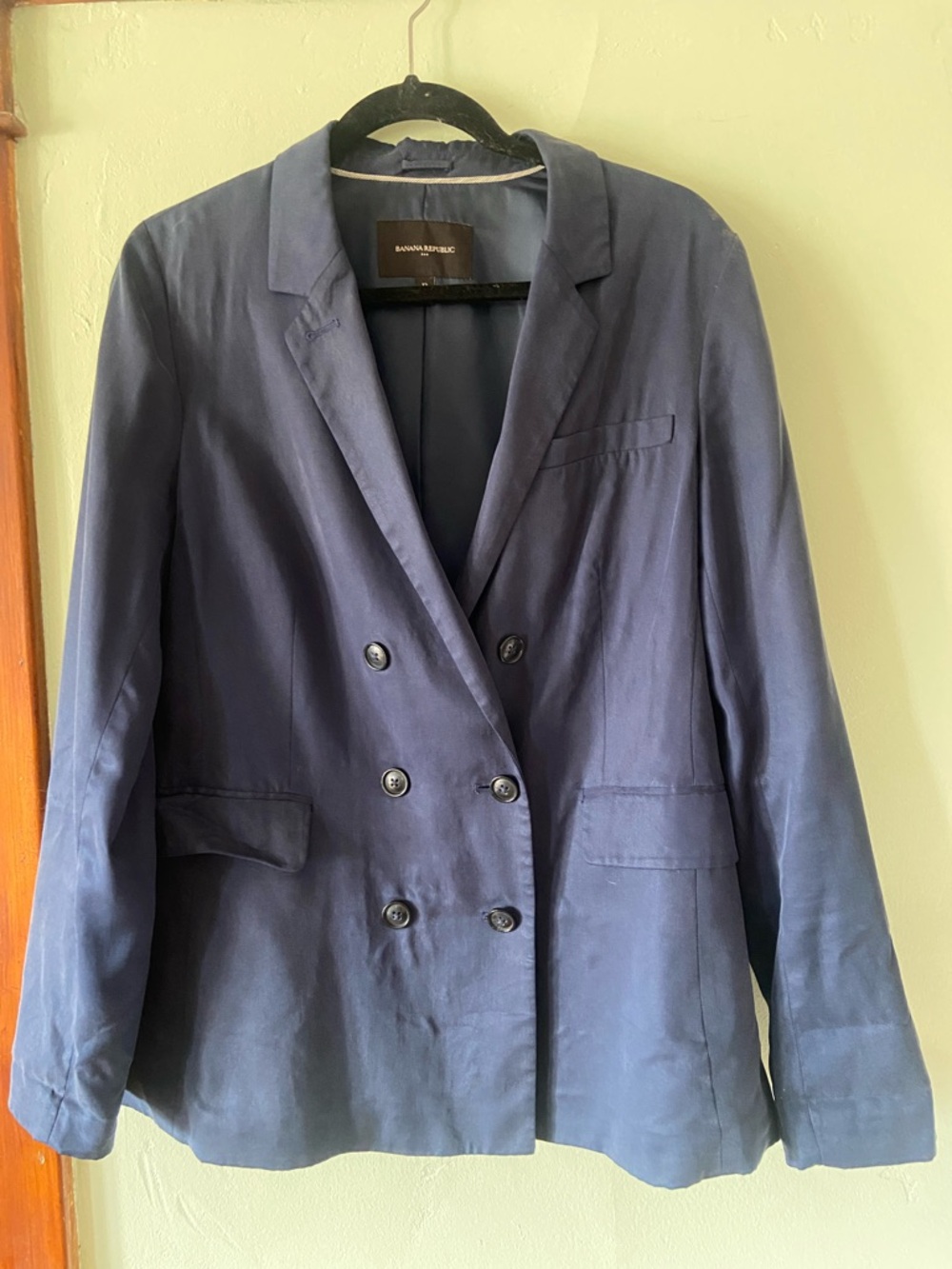 Banana Republic Navy Double-Breasted Blazer